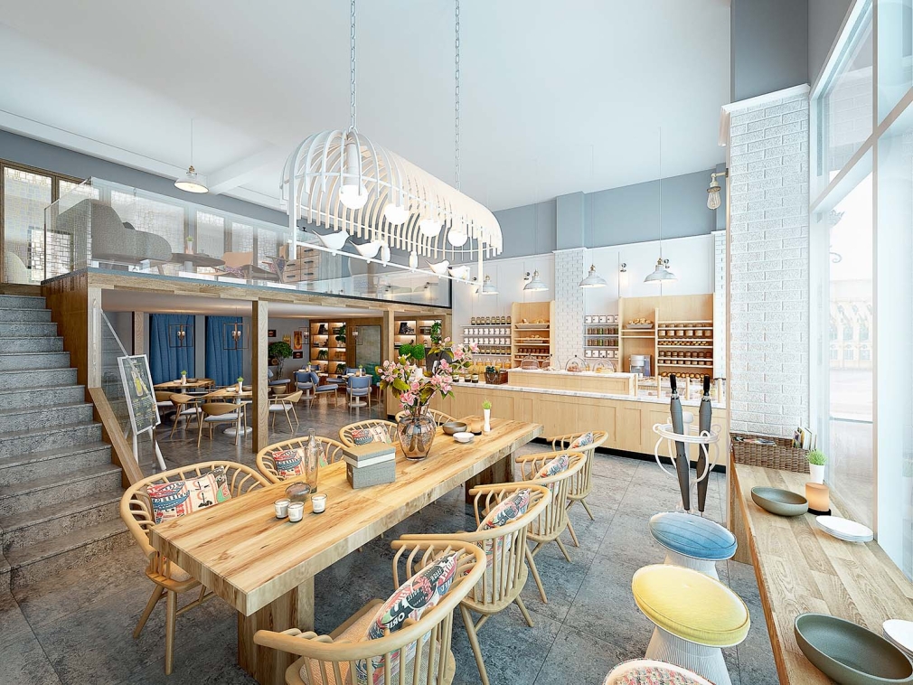 Restaurant/coffee bar/hotel/Tea house interior rendering