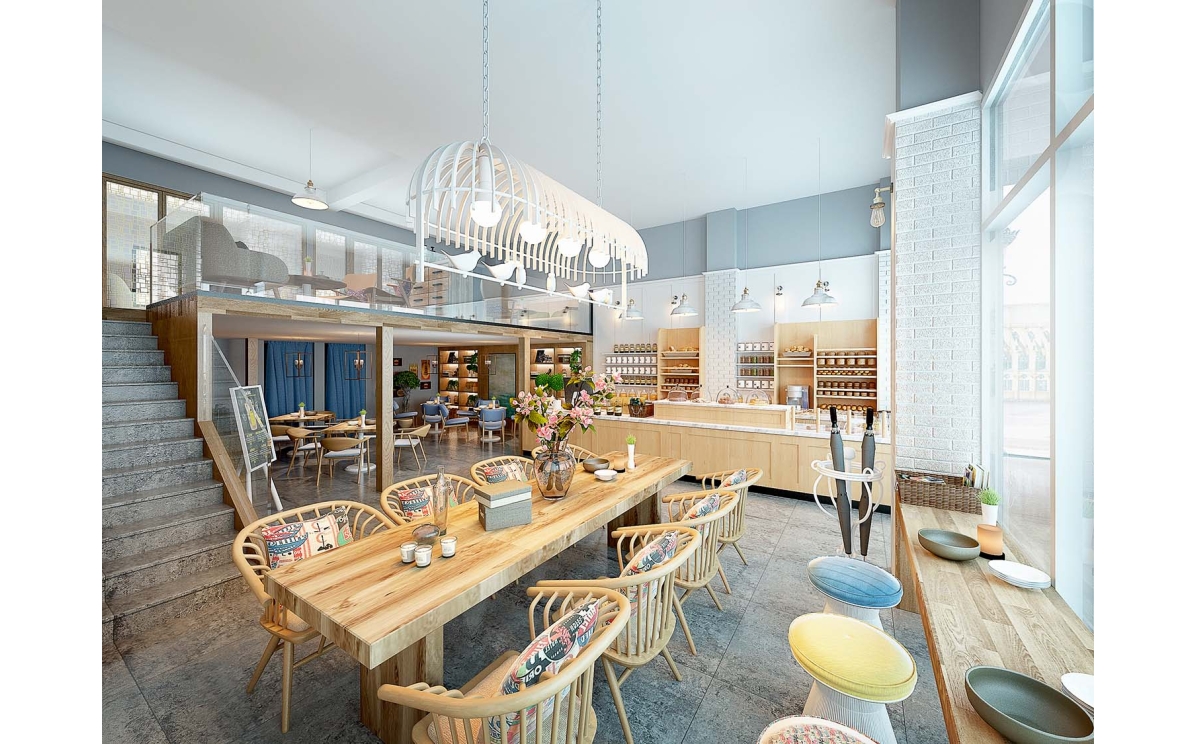 Restaurant/coffee bar/hotel/Tea house interior rendering