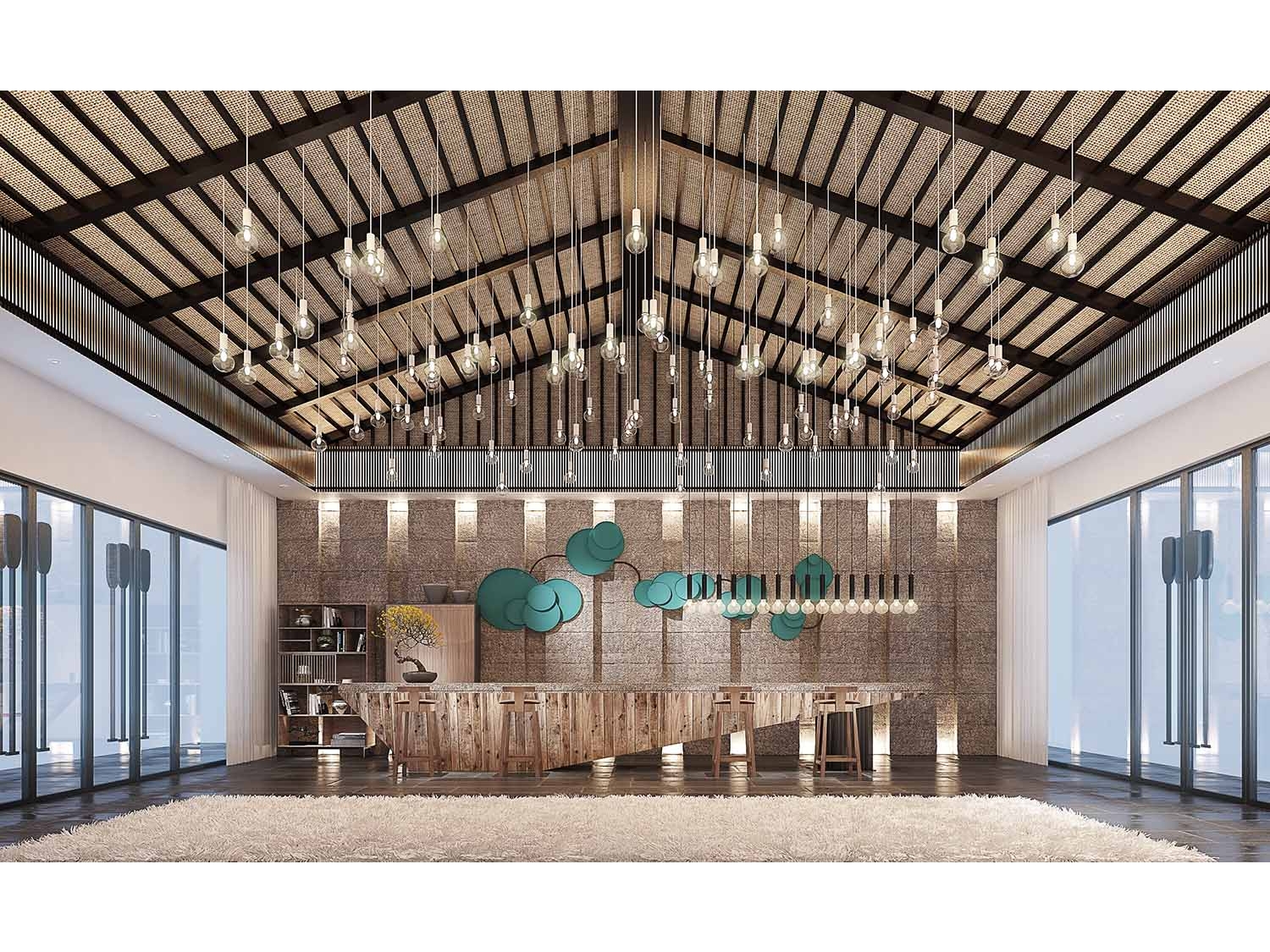 Restaurant/coffee bar/hotel/Tea house interior rendering