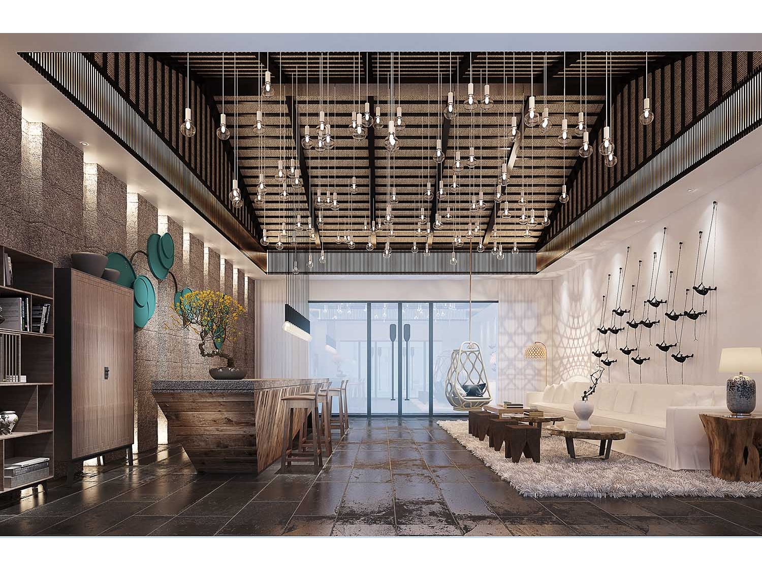 Restaurant/coffee bar/hotel/Tea house interior rendering