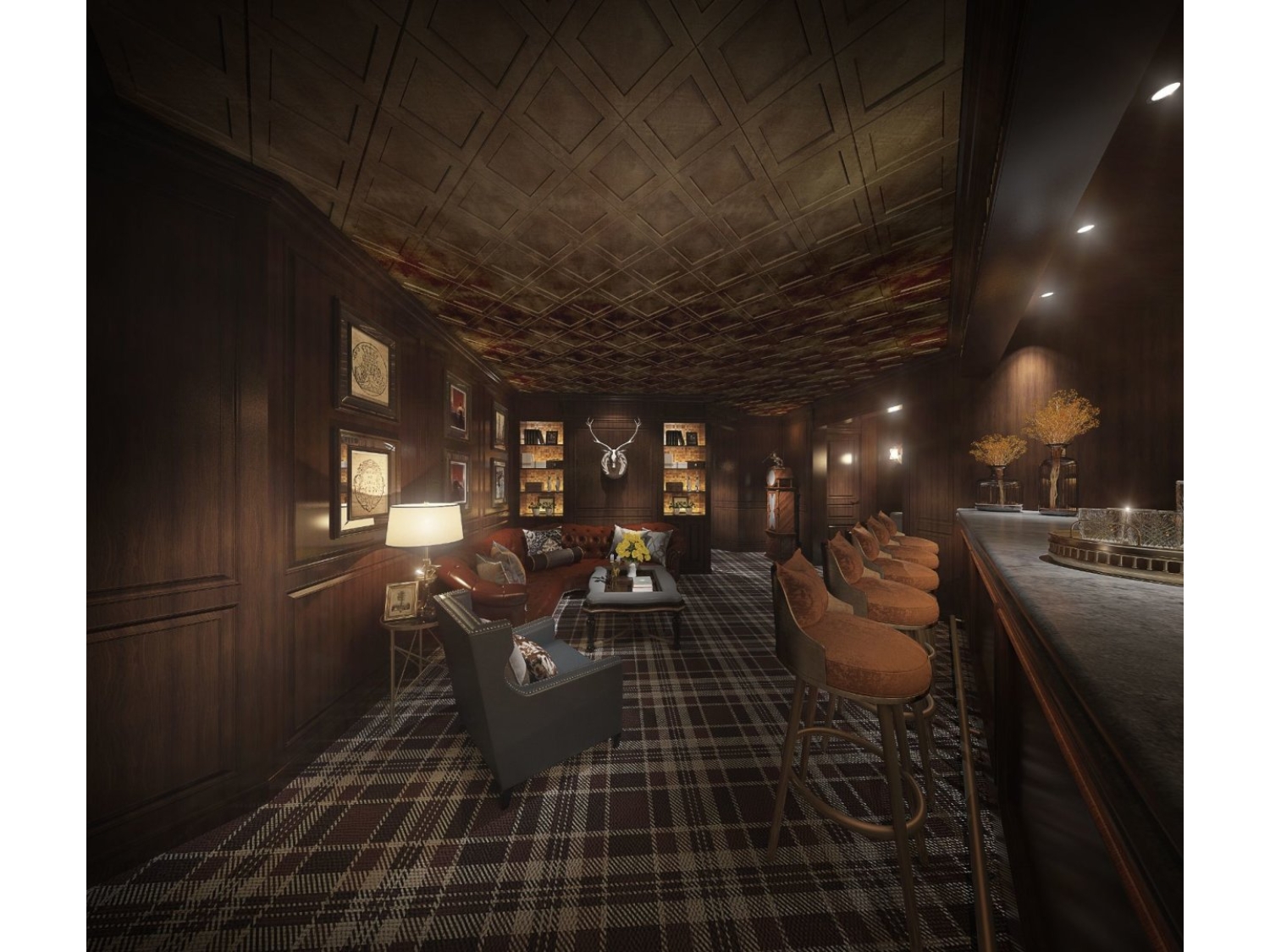 Restaurant/bar interior rendering