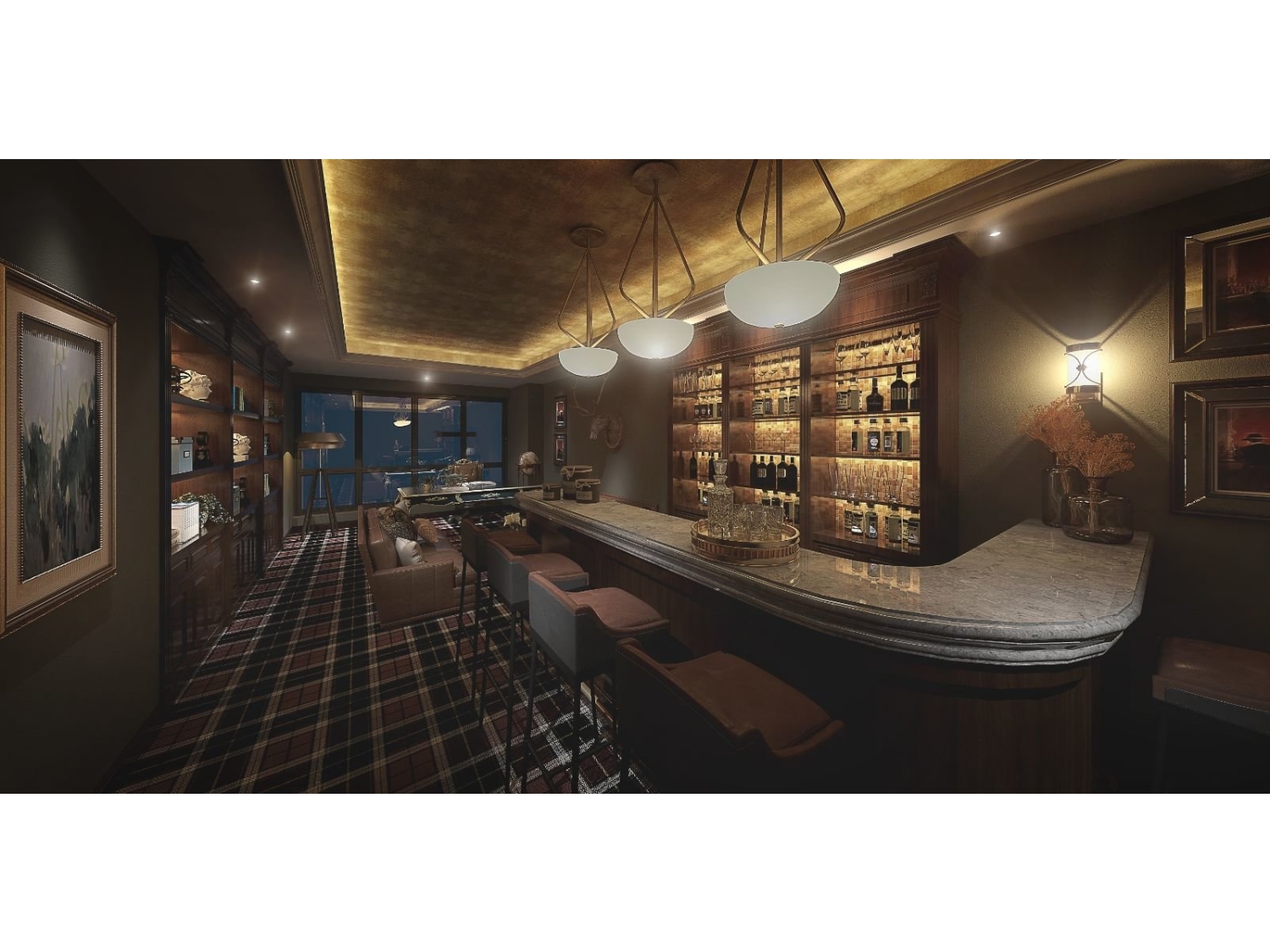 Restaurant/bar interior rendering