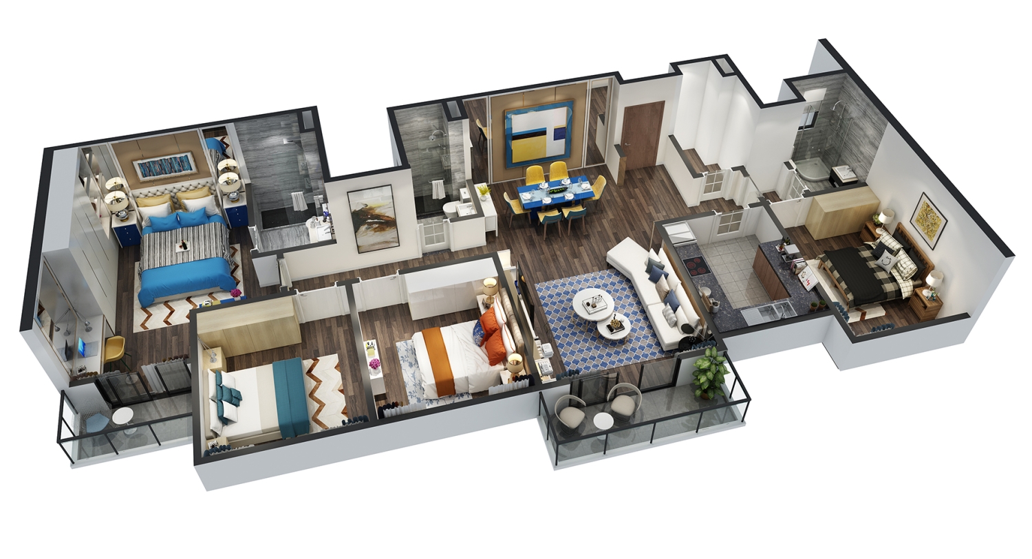 modern house 3d floor plan