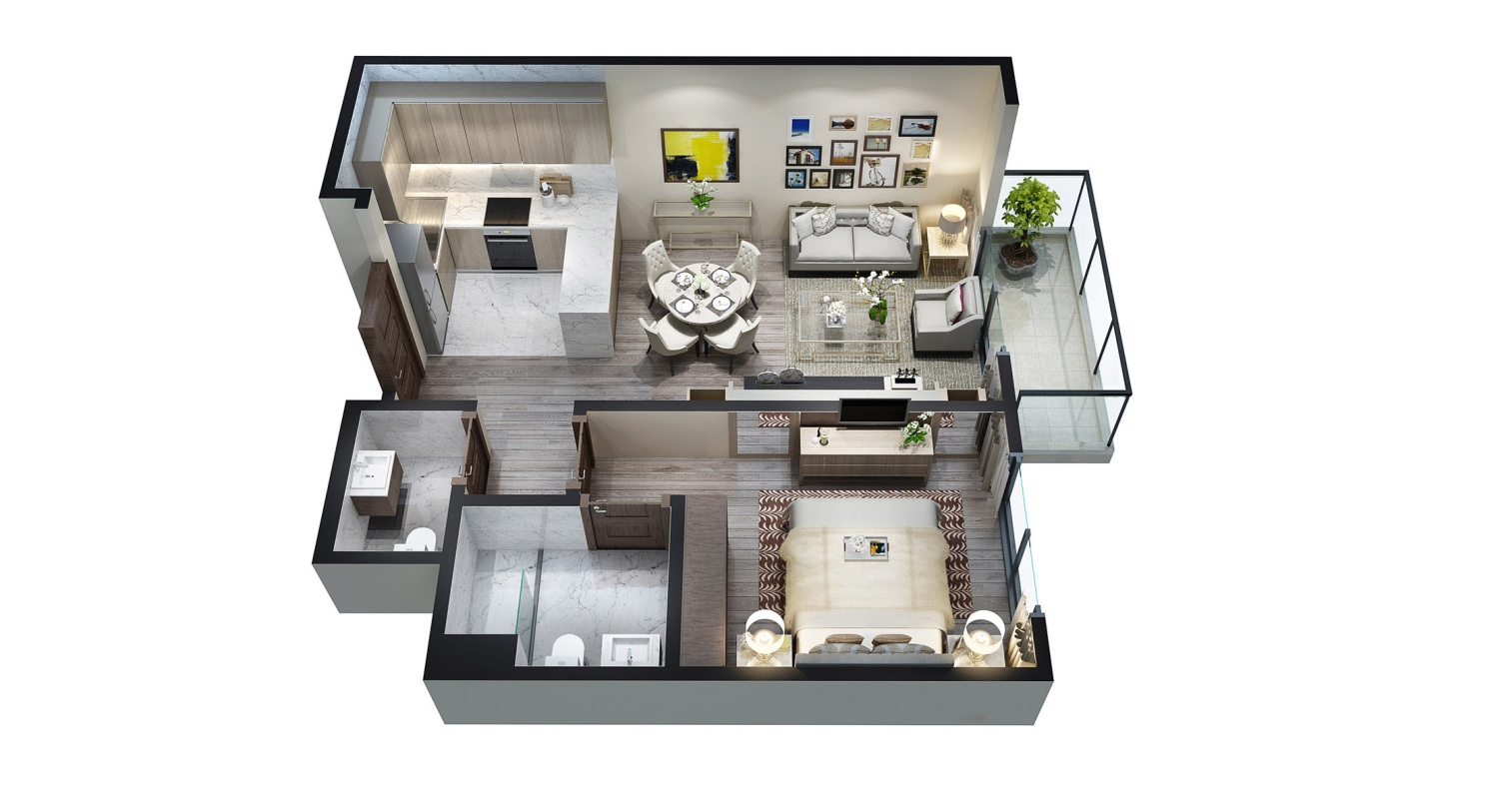 modern house 3d floor plan