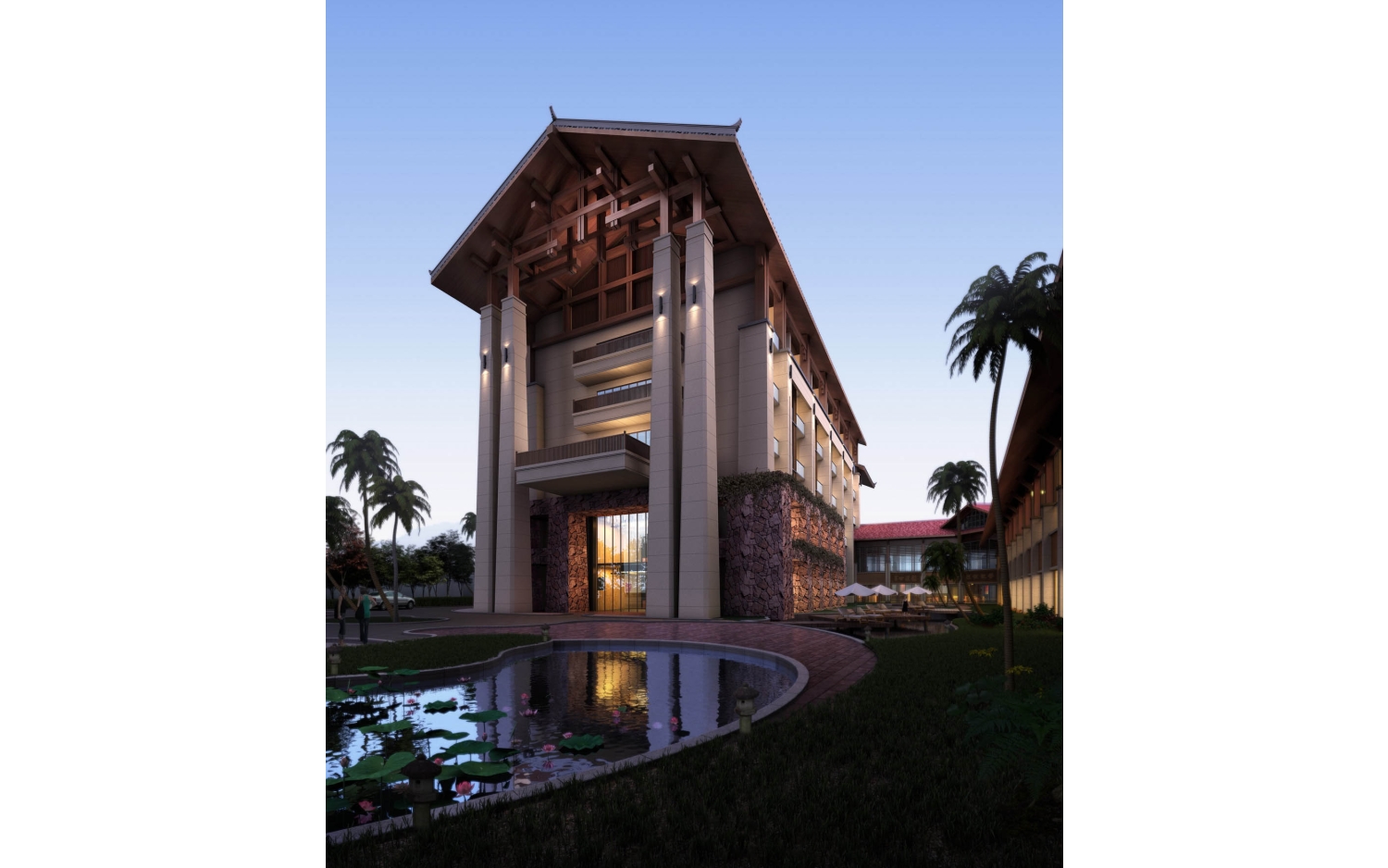 Resort/hotel building rendering