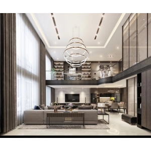 3d interior rendering of apartment house/modern home