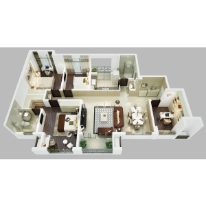 modern house 3d floor plan