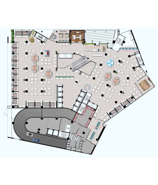 food court 2d/3d floor plan