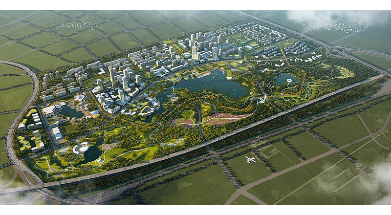 Urban community master plan rendering