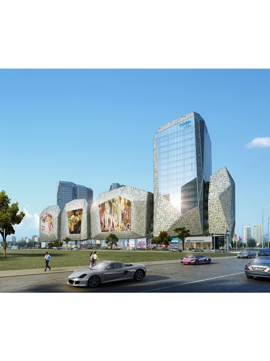 commercial plaza rendering